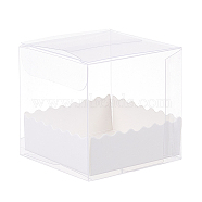 Foldable Transparent PVC Boxes, with Paper Pedestal, Clear, Boxes: 20pcs/set, Pedestal: 20pcs/set(CON-BC0006-42A)