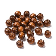 Natural Wood European Beads, Large Hole Bead, Barrel, Lead Free, Chocolate, 8mm, Hole: 4.2mm(JX492A)