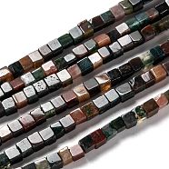 Natural Indian Agate Beads Strands, Cube, 4~5x4~5mm, Hole: 1mm, about 90pcs/strand, 15.04 inch(38.2~38.6cm)(G-F631-K12)