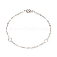 Brass Curb Chain Bracelet for Men Women, Platinum, 7 inch(17.7cm)(BJEW-JB09134)