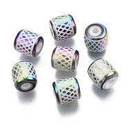 Electroplate Glass Beads, Column with Rhombus Pattern, Colorful, 11.5x11.5mm, Hole: 2.5mm, about 100pcs/bag(EGLA-S196-10A-06)