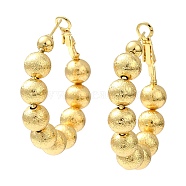 Rack Plating Brass Round Beaded Hoop Earrings, Lead Free & Cadmium Free, Long-Lasting Plated, Real 18K Gold Plated, 39x40x8mm(EJEW-Z019-02B-G)