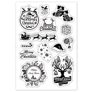 PVC Plastic Stamps, for DIY Scrapbooking, Photo Album Decorative, Cards Making, Stamp Sheets, Christmas Themed Pattern, 16x11x0.3cm(DIY-WH0167-56I)