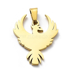 304 Stainless Steel Pendants, Eagle Charm, Golden, 22x18x1.4mm, Hole: 5.5x3mm(STAS-D036-13G)