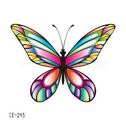 Pride Rainbow Flag Removable Temporary Tattoos Paper Stickers, Butterfly, 6x6cm(PW-WG66721-33)