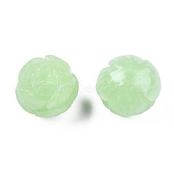 Synthetic Coral Beads, Dyed, Imitation Jade, Flower, Pale Green, 10x11x10.5mm, Hole: 1.6mm(CORA-N006-02-A05)
