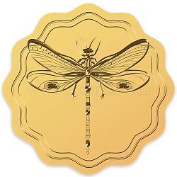 Self Adhesive Gold Foil Embossed Stickers, Medal Decoration Sticker, Dragonfly Pattern, 5x5cm(DIY-WH0211-131)