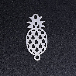 201 Stainless Steel Links connectors, Pineapple, Stainless Steel Color, 20x9x1mm, Hole: 1.5mm(STAS-T049-T661-1)