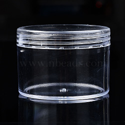 Column Polystyrene Bead Storage Container, for Jewelry Beads Small Accessories, Clear, 5.95x4.2cm, Inner Diameter: 5.3cm(CON-N011-025)
