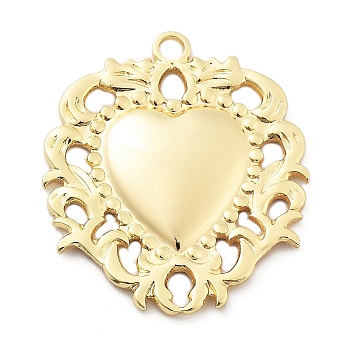 Brass Pendants, Heart, Real 14K Gold Filled, 31.5x27x2.5mm, Hole: 2.5mm