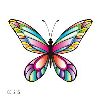Pride Rainbow Flag Removable Temporary Tattoos Paper Stickers, Butterfly, 6x6cm