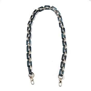 Resin Bag Chains Strap, with Golden Alloy Link and Swivel Clasps, for Bag Straps Replacement Accessories, Prussian Blue, 85x2cm