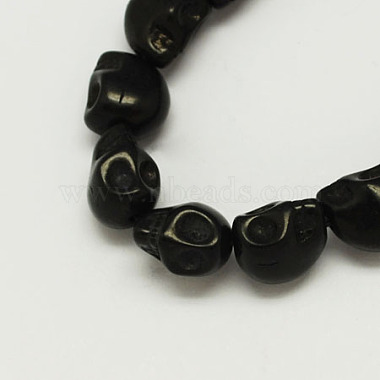 15mm Black Skull Synthetic Turquoise Beads