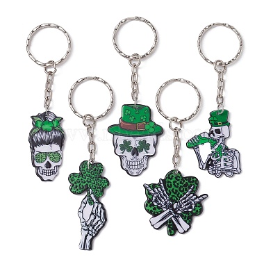 Green Skull Acrylic Keychain