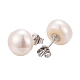 Valentine Presents for Her 925 Sterling Silver Ball Stud Earrings(EJEW-D029-9mm-2)-4