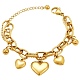 Titanium Steel Heart Charm Bracelets for Women(BJEW-BB69676-I)-1