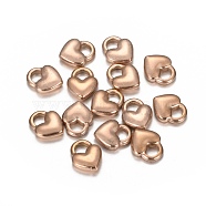 Ion Plating(IP) 304 Stainless Steel Charms, Heart Lock, Rose Gold, 11x9x3mm, Hole: 3x4mm(STAS-I157-04RG)