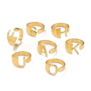 Alloy Cuff Finger Rings, Cadmium Free & Nickel Free & Lead Free, Alphabet, Golden, Random Mixed Letters, US Size 8(18.1mm)(RJEW-S038-195-G-NR)
