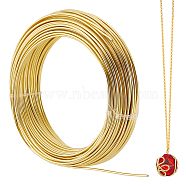 Aluminum Wire, Round, Bendable Flexible Craft Wire, with Spool, Gold, 15 Gauge, 1.5mm, about 82.02 Feet(25m)/Bag(AW-SC0001-04A)