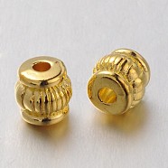 Tibetan Style Beads, Lead Free & Nickel Free, Barrel, Golden, 5x5x5mm, Hole: 1.5mm(X-TIBEB-Q043-G-FF)