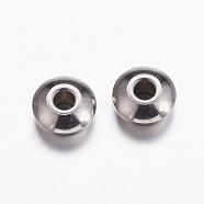201 Stainless Steel Beads Spacers, Rondelle, Stainless Steel Color, 5x2.5mm, Hole: 1.5mm(STAS-K146-068-5mm)