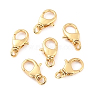 Brass Lobster Claw Clasps, Long-Lasting Plated, Lead Free & Nickel Free & Cadmium Free, Real 18K Gold Plated, 20.5x12x5mm, Hole: 2.2x3mm(KK-D065-01G)