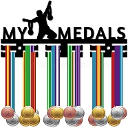 Acrylic Medal Holder, Medals Display Hanger Rack, with Standoff Pins, Medal Holder Frame, Medal, 130x290x10mm, Hole: 8mm(AJEW-WH0296-061)