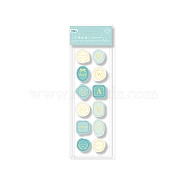 PVC Self Adhesive Sealing Wax Stamp Stickers for Wedding Invitations Valentine's Day Envelope Cards Gift Wrapping Scrapbooking, Dark Cyan, 171x58mm, 12pcs/sheet(PW-WG42527-02)