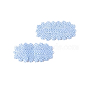 Polyester Oval Cabochons, for Hair Accessories Making, Cornflower Blue, 67x34mm(PW-WG22328-01)