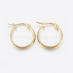 304 Stainless Steel Hoop Earrings, Hypoallergenic Earrings, Ring, Golden, 19x18x4mm, Pin: 1x0.8mm(X-EJEW-G239-51G)