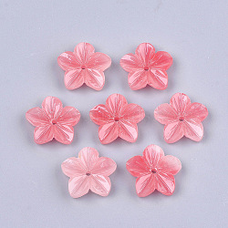 Synthetic Coral Beads, Dyed, Imitation Jade, Flower, LightCoral, 18~19x19~20x4mm, Hole: 1.6mm(CORA-T010-06)