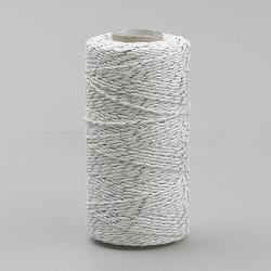 Macrame Cotton Cord, Twisted Cotton Rope, for Wall Hanging, Crafts, Gift Wrapping, White, 1.5~2mm, about 50yards/roll(150 feet/roll)(YC-R007-A28)