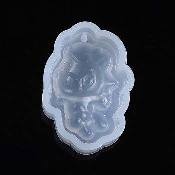Chinese Zodiac Pendant Silicone Molds, Resin Casting Molds, For UV Resin, Epoxy Resin Jewelry Making, Horse, 30x21x10mm, Inner Size: 27x18mm