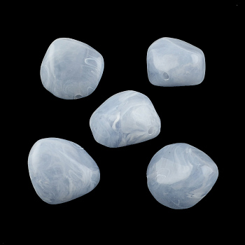 Nuggets Imitation Gemstone Acrylic Beads, Cornflower Blue, 25x24x17mm, Hole: 3mm, about 84pcs/500g