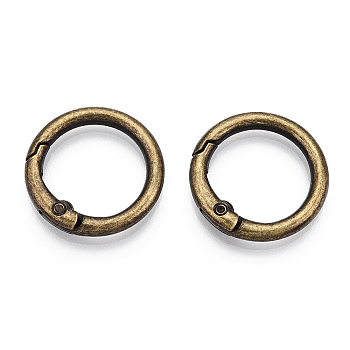 Alloy Spring Gate Rings, Cadmium Free & Lead Free, Antique Bronze, 6 Gauge, 26x4mm