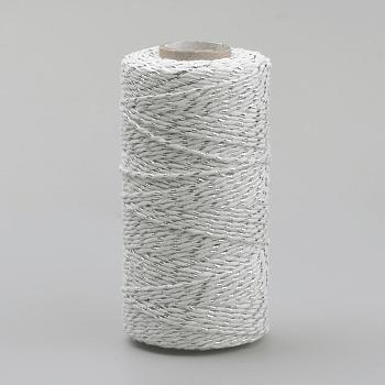 Macrame Cotton Cord, Twisted Cotton Rope, for Wall Hanging, Crafts, Gift Wrapping, White, 1.5~2mm, about 50yards/roll(150 feet/roll)