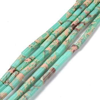 Synthetic ShouShan Stone Beads Strands, Column, 13x4mm, Hole: 1.4mm, about 28pcs/strand, 15.18~15.39 inch(38.55~39.1cm)