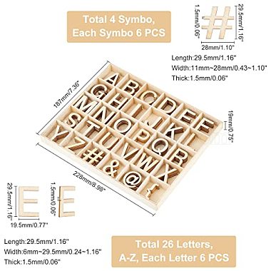 Unfinished Wood Alphabet & Mark Puzzles(WOOD-WH0314-112)-4