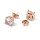 6 Pairs Cubic Zirconia Flat Round Stud Earrings(EJEW-G291-04D-M)-8