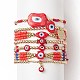 7Pcs 7 Style Evil Eye Lampwork & Glass Seed & Brass Beaded Stretch Bracelets Set for Women(BJEW-JB09249-01)-1