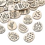 Easter Egg MDF Sheets, Unfinished Wood, Moccasin, 37.5~38x28.5~29x2~2.5mm, about 50pcs/bag(WOOD-G028-07)