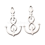 201 Stainless Steel Pendants, Anchor Charms, Laser Cut, Cut-Out, Stainless Steel Color, 27x15x1mm, Hole: 1.4mm(SA-Z001-05P)