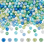 560Pcs 7 Colors Baking Paint Pearlized Glass Pearl Round Bead, Mixed Color, 6~7mm, Hole: 1mm, 80pcs/color(HY-AR0001-15A)