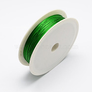 Round Iron Wire, Green, 28 Gauge, 0.3mm, about 65.61 Feet(20m)/roll, 10 rolls/set(MW-R001-0.3mm-05)