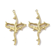 304 Stainless Steel Pendants, Branch Charm, Real 18K Gold Plated, 26x15x2.2mm, Hole: 1mm(STAS-H185-08G)