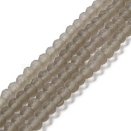Transparent Glass Beads Strands, Faceted, Frosted, Rondelle, Light Grey, 8mm, Hole: 1mm, about 65~68pcs/strand, 15.7~16.1 inch(40~41cm)(EGLA-A034-T8mm-MD16)