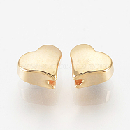 Brass Spacer Beads, Nickel Free, Real 18K Gold Plated, Heart, 5x6x3.5mm, Hole: 1mm(KK-Q735-275G)
