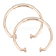 2Pcs Alloy Bag Handles, for Purse Makings, Light Gold, 9.6x10x1.2cm, Inner Diameter: 8.9cm(DIY-CA0003-36)