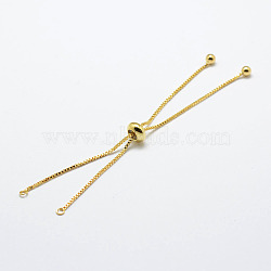 Rack Plating Brass Chain Bracelet Making, Long-Lasting Plated, Slider Bracelets Making, Cadmium Free & Nickel Free & Lead Free, Real 18K Gold Plated, Single Chain Length: about 115~120mm(X-KK-A142-018G)