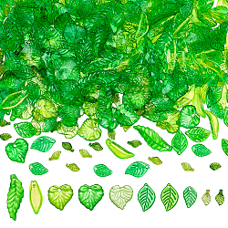 DIY Jewelry Making Findings Kits, including Transparent Acrylic Pendants & Beads, Leaf, Green(DIY-NB0014-21)